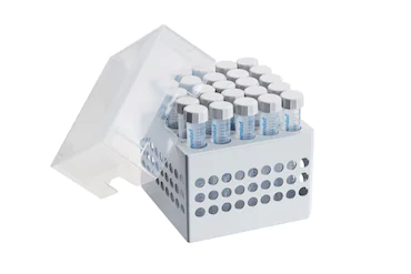 艾本德儲存盒 5 × 5, 可放置 25  個試管，15  mL，2  件，高 127  mm，5  英寸，聚丙烯材料，可耐受最低 -86  °C，可高溫高壓滅菌，帶蓋子并具有數字字母標識