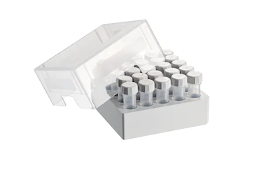 艾本德儲存盒 5 × 5, 可放置 25  個螺旋蓋管，5  mL，2  件，高 76  mm，3  英寸，聚丙烯材料，可耐受最低 -86  °C，可高溫高壓滅菌，帶蓋子并具有數字字母標識