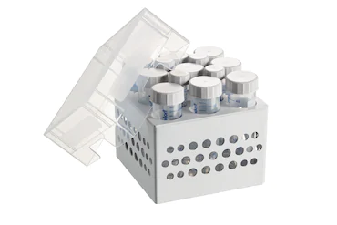 艾本德儲存盒 3 × 3, 可放置 9  個 50  mL 試管和 4  個 15  mL 試管，2  件，高 127  mm，5  英寸，聚丙烯材料，可耐受最低 -86  °C，高溫高壓滅菌，帶蓋子